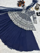 Load image into Gallery viewer, Navy Blue Color Embroidery Sequence Work Lovely Top With Lehenga
