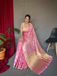 Load image into Gallery viewer, Pink Saree in Cotton With Rose Gold Woven Clothsvilla
