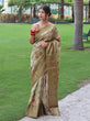Load image into Gallery viewer, Siddhi Banarasi Silk Woven Saree with Floral Prints Dark Green Clothsvilla