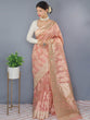 Load image into Gallery viewer, Lotus Cotton Linen Slub Jaal Woven Saree Dusty Pink Clothsvilla