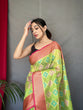 Load image into Gallery viewer, Rangkart Vol. 1 Organza Contrast Woven Saree Green Clothsvilla