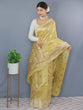 Load image into Gallery viewer, Lotus Cotton Linen Slub Jaal Woven Saree Yellow Clothsvilla