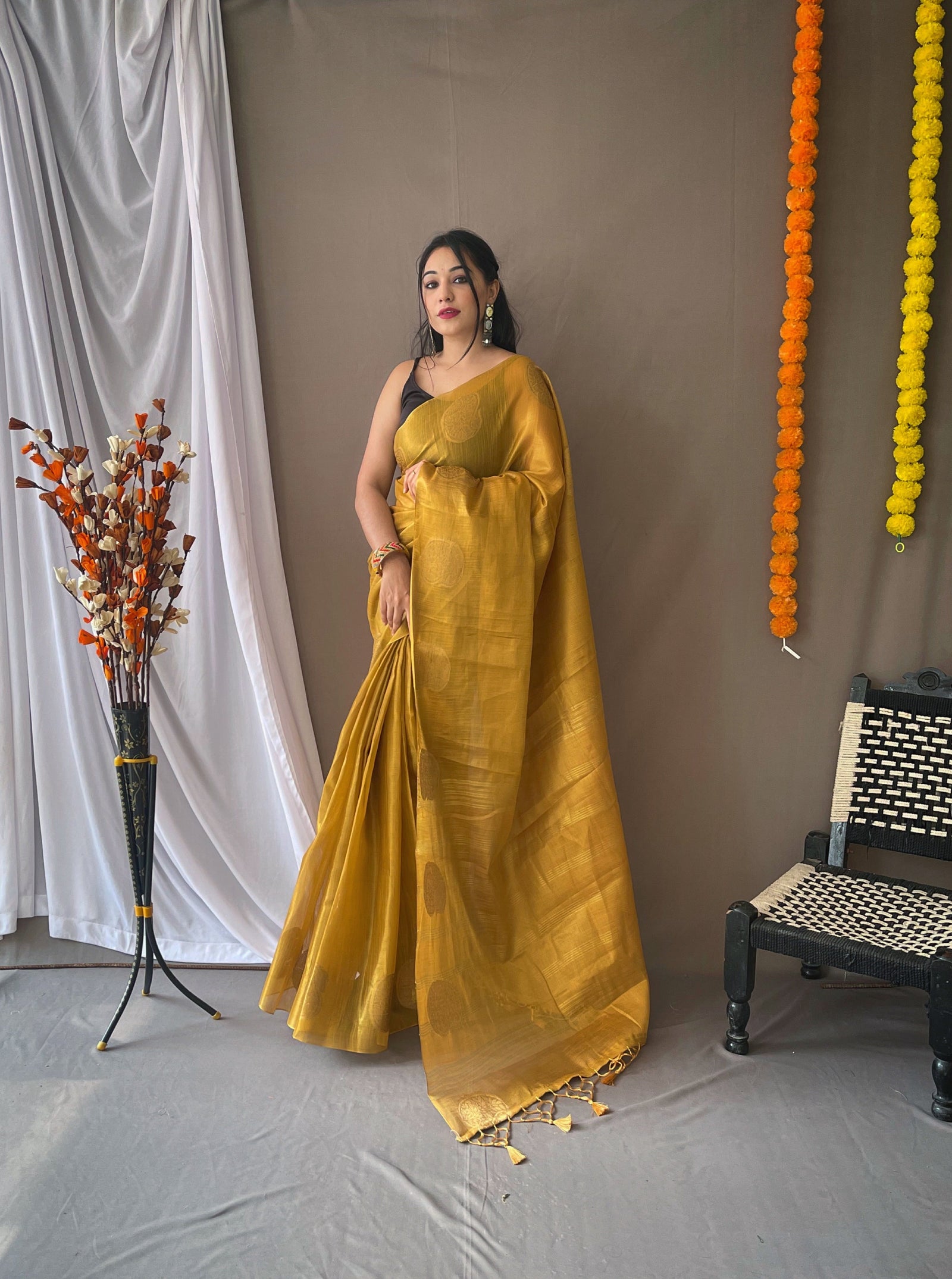 Tissue Woven Silk Saree Luxor Gold Clothsvilla