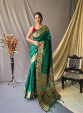Load image into Gallery viewer, Paithani Silk Vol. 1 Woven Saree Green Clothsvilla