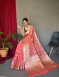 Load image into Gallery viewer, Coral Pink Man Mohini Cotton Muslin Woven Saree Clothsvilla