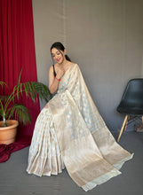 Load image into Gallery viewer, Ivory Man Mohini Cotton Muslin Woven Saree Clothsvilla