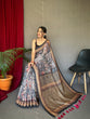 Load image into Gallery viewer, Grey Ajrakh Carpet Silk Cotton Printed Saree Clothsvilla