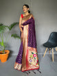 Load image into Gallery viewer, Polka Paithani Silk Woven Saree Grape Purple Clothsvilla