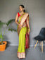 Polka Paithani Silk Woven Saree Lemon Ginger Clothsvilla