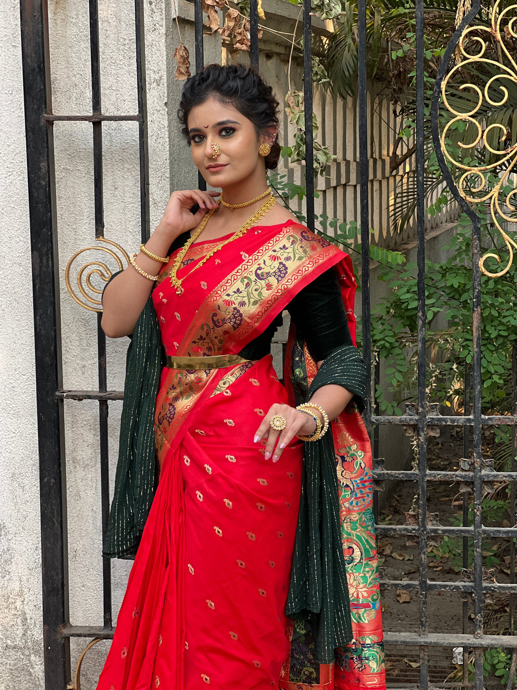 Anushka Pimputkar in Red Paithani Silk Woven Saree Clothsvilla