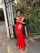 Load image into Gallery viewer, Anushka Pimputkar in Red Paithani Silk Woven Saree Clothsvilla