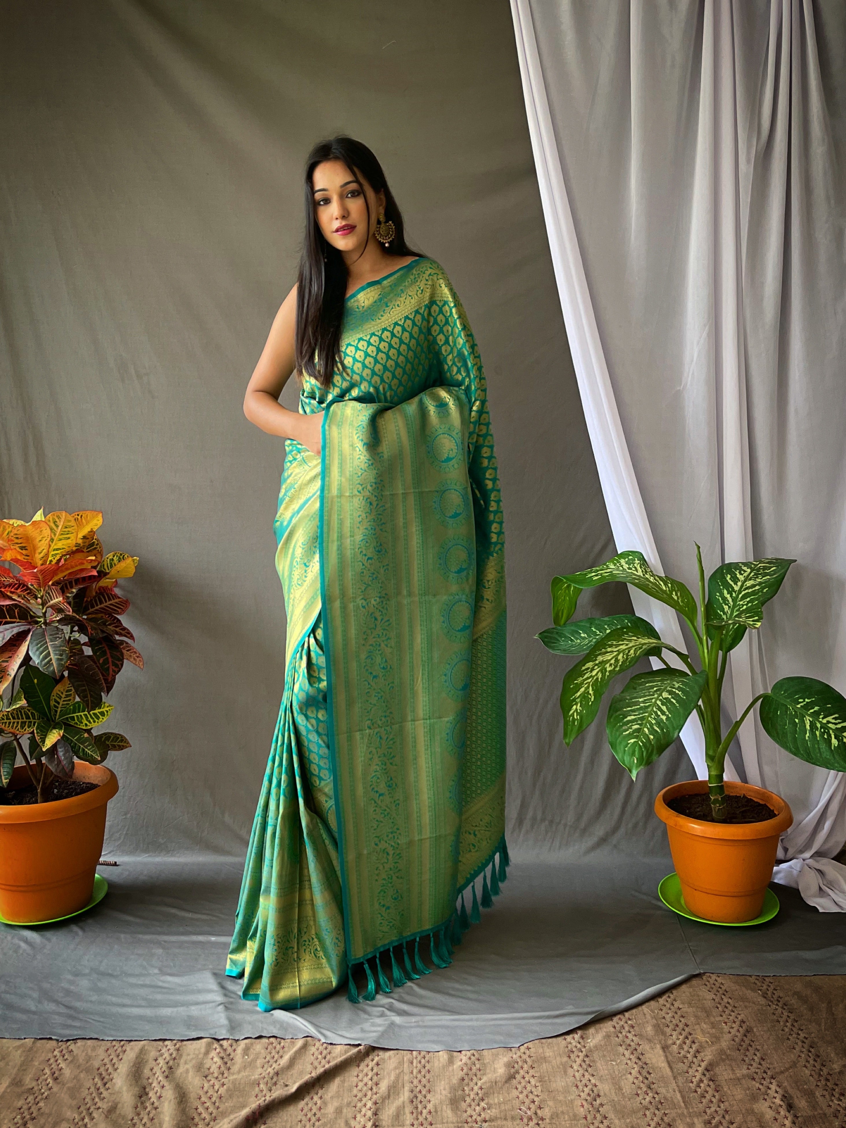 Pure Kanjeevaram Silk #1 Rama Green Clothsvilla