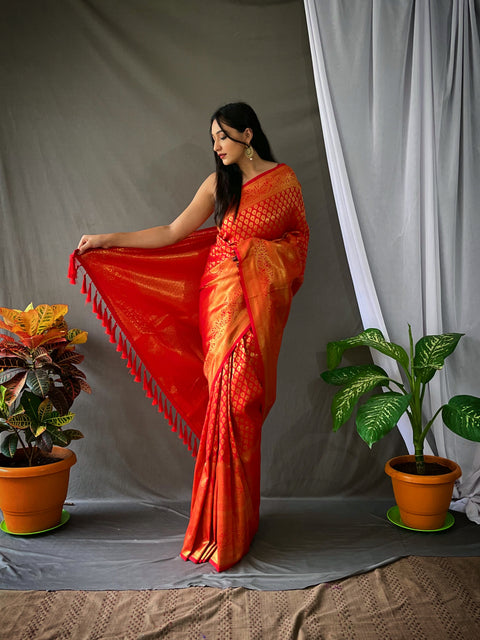 Pure Kanjeevaram Silk #1 Red Clothsvilla Main image