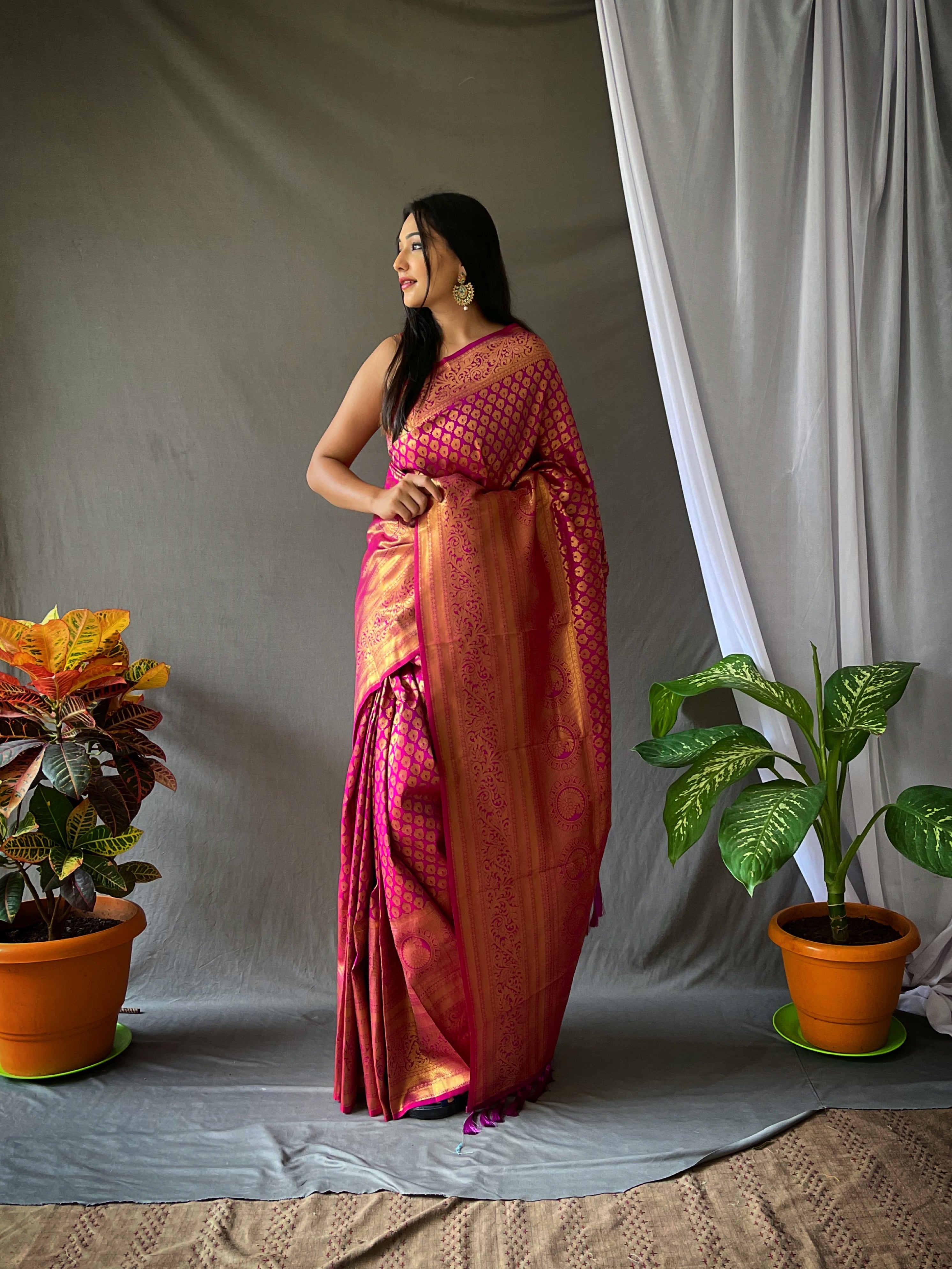 Pure Kanjeevaram Silk #1 Purple Clothsvilla Main image