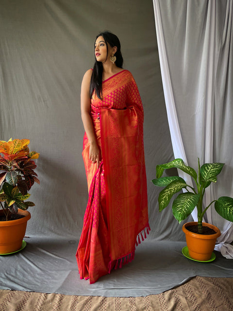 Pure Kanjeevaram Silk #1 Pink Clothsvilla Main image