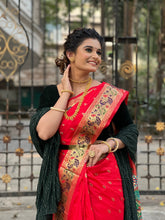 Load image into Gallery viewer, Anushka Pimputkar in Red Paithani Silk Woven Saree Clothsvilla