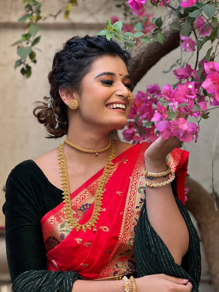 Anushka Pimputkar in Red Paithani Silk Woven Saree Clothsvilla