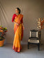 Linen Chaap Woven Pastel Orange Clothsvilla