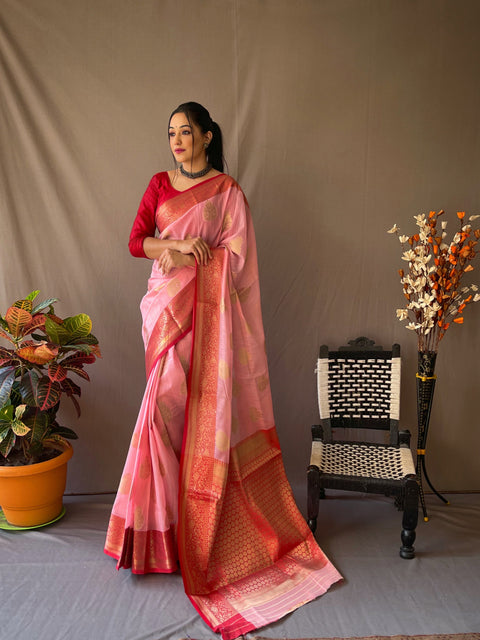 Linen Chaap Woven Pink Clothsvilla Main image