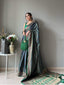 Rajkoti Patola Silk Woven Saree Navy Blue Clothsvilla