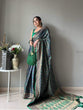 Load image into Gallery viewer, Rajkoti Patola Silk Woven Saree Navy Blue Clothsvilla