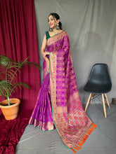 Load image into Gallery viewer, Bandhej Patola Silk Woven Saree Royal Magenta Clothsvilla