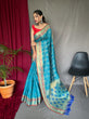 Load image into Gallery viewer, Bandhej Patola Silk Woven Saree Pacific Blue Clothsvilla