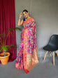 Load image into Gallery viewer, Pannchi Kalamkari Printed Paithani Woven Saree Dark Pink Clothsvilla