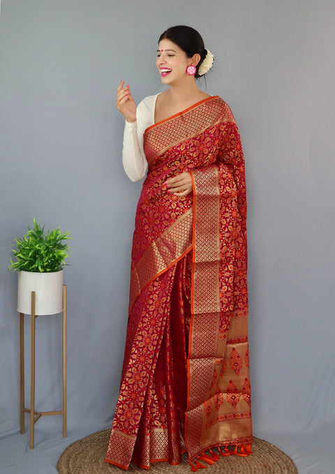 Rajkoti Patola Silk Wine Clothsvilla Main image