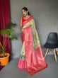 Load image into Gallery viewer, Gala Phool Kalamkari Printed Woven Saree Pastel Green Clothsvilla