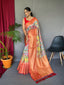 Gala Phool Kalamkari Printed Woven Saree Cavern Pink Clothsvilla