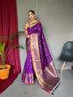 Load image into Gallery viewer, Grape Purple Saree in Soft Silk Multi Color Zari Woven Clothsvilla