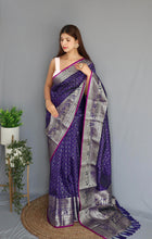 Load image into Gallery viewer, Soft Silk Woven Checks Violet Clothsvilla