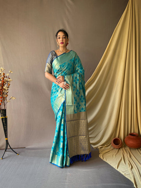 Patan Patola Woven Sky Clothsvilla Main image