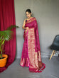 Load image into Gallery viewer, Kalindi Soft Silk Checks Woven Saree Hibiscus Pink Clothsvilla