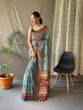 Load image into Gallery viewer, Kadambari Cotton Kalamkari Printed Saree Blue Clothsvilla