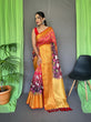 Load image into Gallery viewer, Shrikala Gala Ajrakh Kalamkari Printed Woven Saree Red Clothsvilla