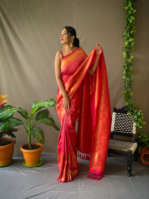 Pure Kanjeevaram Silk #2 Pink Clothsvilla Main image
