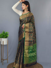 Load image into Gallery viewer, Patola Silk N.Blue with Green Clothsvilla