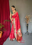 Paithani Silk Meenakari Peacock Zari Woven Saree Red Clothsvilla