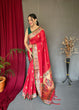 Load image into Gallery viewer, Paithani Silk Meenakari Peacock Zari Woven Saree Red Clothsvilla