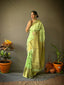 Linen Copper Woven Saree Pista Green Clothsvilla