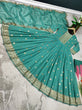 Load image into Gallery viewer, Designer Pista Green Color Embroidery Work Gown Clothsvilla