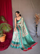 Load image into Gallery viewer, Green Mist Saree in Banarasi Silk Contrast Woven with Kalamkari Prints Clothsvilla