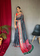 Load image into Gallery viewer, Rangeen Patola Contrast Woven Silk Saree Slate Grey Clothsvilla