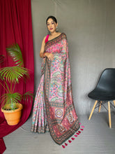 Load image into Gallery viewer, Cotton Bandhani Kalamkari Printed Saree Pink Clothsvilla