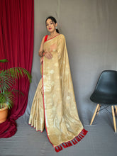 Load image into Gallery viewer, Kanika Cotton Silk Woven Saree Light Yellow Clothsvilla