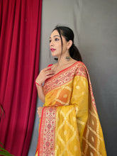 Load image into Gallery viewer, Yellow Saree in Banarasi Organza Silk Woven Clothsvilla