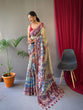 Load image into Gallery viewer, Kalanandi Cotton Kalamkari Printed Saree Light Green Clothsvilla