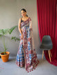 Load image into Gallery viewer, Kalanandi Cotton Kalamkari Printed Saree Grey Clothsvilla